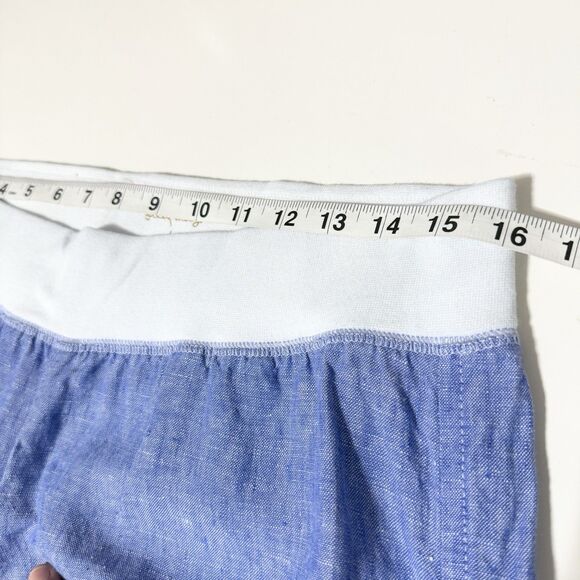 Lilly Pulitzer Pants Size Large Blue Chambray Linen Pull On Straight Wide Leg - Picture 11 of 13
